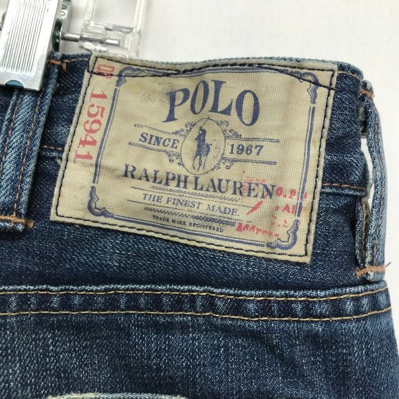 Polo Ralph Lauren Mens Jeans 38x34 Vintage 67 Blue Denim 100% Cotton Med Wash - Picture 7 of 11
